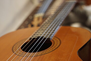 Classical Guitar with Open Soundhole: Elegant Details and Warm Tones