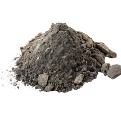 Pile of Fine Gray Powdered Material isolated on white background as transparent. PNG.AI GENERATED