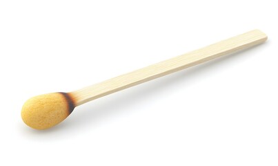 Used matchstick on white background; fire safety concept
