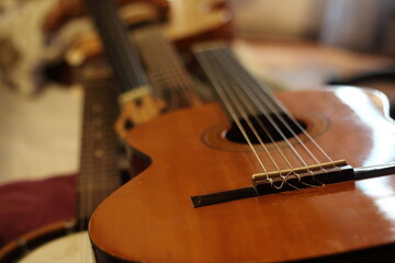 Classical Guitar with Open Soundhole: Elegant Details and Warm Tones