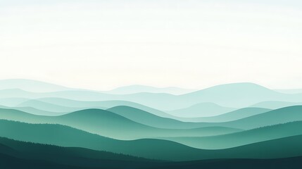 Obraz premium Serene Green Mountains Under a Pale Sky