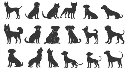 Obraz premium Get 100+ dog silhouette designs in this bundle set.