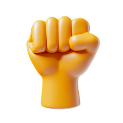 3d fist 3d hand png yellow raised hand gestures collection cartoon hands power sign