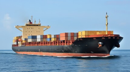 Naklejka premium Container Ship Sailing Across The Ocean