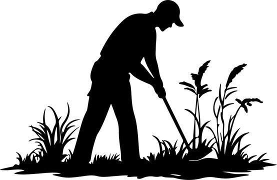 recommend clip art: Silhouette of Man Digging in the Garden
                    