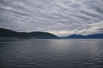 Friday Harbor and Orcas Island Scenic view from aboard a ferry - San Juan Islands, Washington, USA