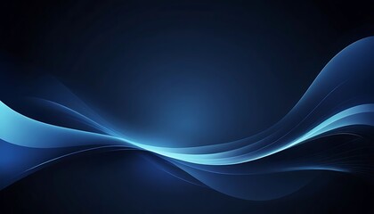 Naklejka premium Serene Blue Waves: Abstract Dark Background Art