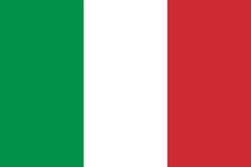 The flag of Italy, with accurate proportions and official colors. Vector image.