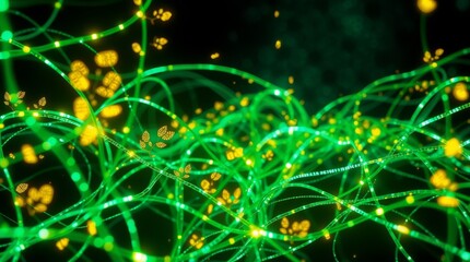 Emerald Green Data Matrix with Floating Binary Code