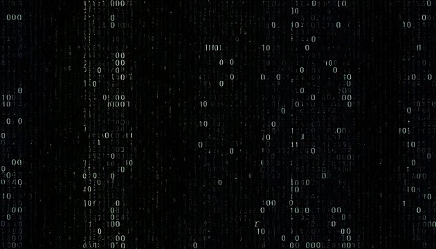 Binary Code Stream: A Dark, Abstract Digital Art