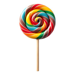 Classic Rainbow Swirl Lollipop on White Stick