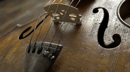 Closeup View of an Antique Violin Detail