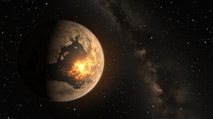 Fototapeta premium Illuminated Earth Planet Nightlights Cosmic Background