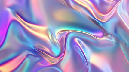 Obraz premium Futuristic iridescent background with geometric patterns and a holographic shine. Iridescent Glow. Illustration