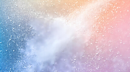 Iridescent white dust settles on a pristine background, dusting, fine, shine. Iridescent Glow. Illustration