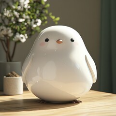 Glazed Ceramic Mini Pigeon Figurine - Delicate and Elegant Decorative Piece