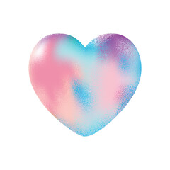 Vibrant Textured Heart PNG – Abstract Colorful Gradient Love Symbol on Transparent Background