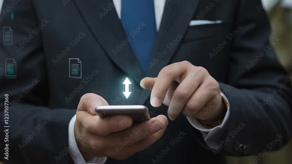 Leinwandbilder Seamless Data Transfer: Mobile Cloud Solutions for Business. Secure File Sharing, Optimized Workflow, and Effortless Backups. Boost Productivity with Instant   