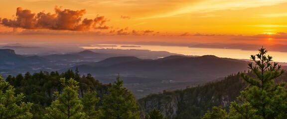 sunrise over the lake