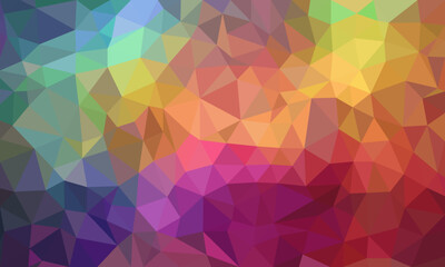 Gradient vibrant color low-poly illustration, blurred triangle design