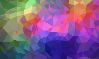 Gradient vibrant color low-poly illustration, blurred triangle design