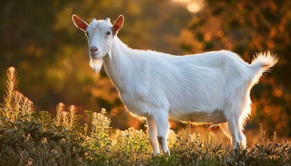 Obraz premium a white goat stands or white heritage