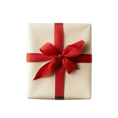 beautifully wrapped gift box with red ribbon, perfect for celebrations and special occasions. This elegant present adds touch of joy and anticipation to any event
