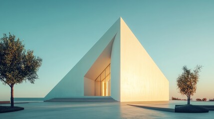 Modern Architectural Structure with Minimalist Design and Serenity
