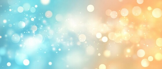 Abstract Background Of Blue And Peach Bokeh Lights
