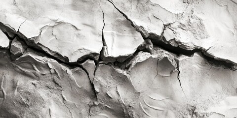 Naklejka premium Cracked concrete wall in a cityscape.