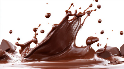 delicious dark chocolate splashes wave isolated on white background