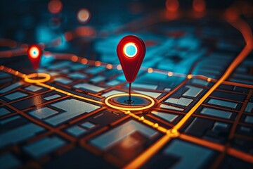 Map with Local Phone Locator and Data Pins