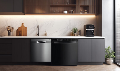 A Sleek Minimalist Kitchen in a Contemporary Apartment, Combining Practicality and Style for Urban Living