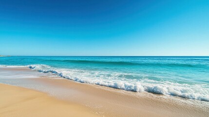Fototapeta premium Serene Ocean View with Gentle Waves and Clear Blue Sky