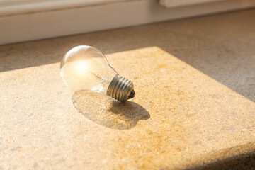 Glowing light bulb. Inspiration. Imagination. Creativity