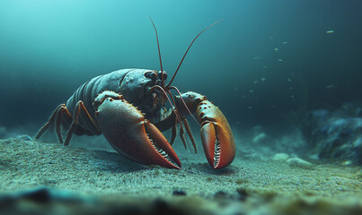 A Lobster Scuttling Swiftly Across the Ocean Floor, Representing the Grace and Power of Marine Life