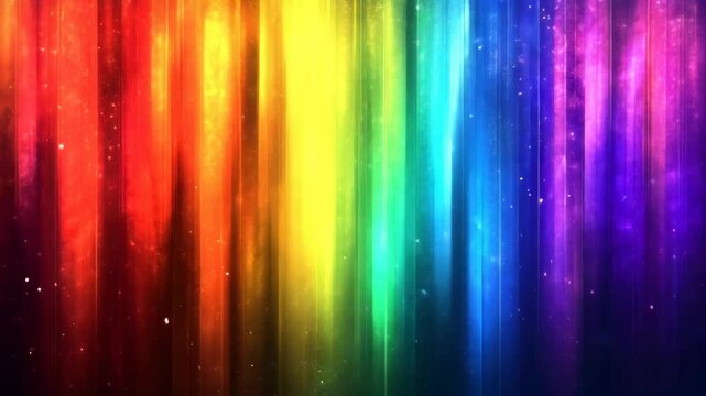 Colorful rainbow with a lot of sparkles. The rainbow is very bright and colorful, and the sparkles add a sense of magic and wonder to the scene. The image is likely meant to evoke feelings of joy