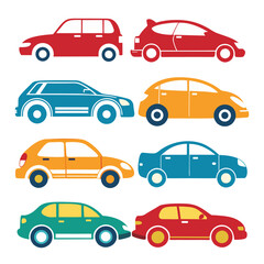 Different modern cars silhouettes vector-2