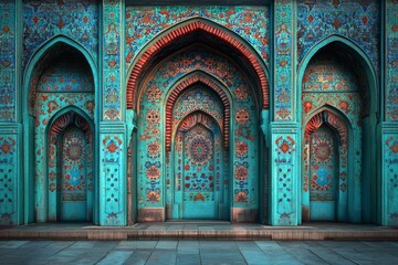 Stock PhotoStock Photo: Floral Iznik Tiles in a Historical Istanbul Tomb