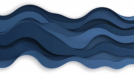 An abstract wavy design in dark blue with a textured, sculptural ribbed background. Sculptural Depth. Illustration