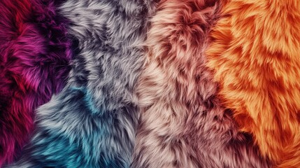 Fototapeta premium Colorful Textures of Soft Fur Fabrics in Vibrant Shades and Patterns