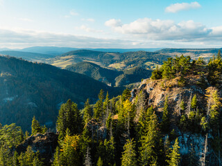 Sunset over Liptov region with Tatras mountains  landscape, Slovakia.