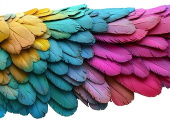 Obraz premium Design Projects Enhanced with Whimsical Clipart Bird Wings: Colorful Feathered Accents