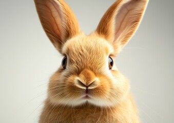 Obraz premium Fluffy bunny rabbit showcased on a white background - studio image