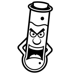 Test Tube Laboratory Research Vector | Clipart, Line Art & Cartoon Illustration, High-quality test tube lab research vector illustration, perfect for clipart, line art, and cartoons.