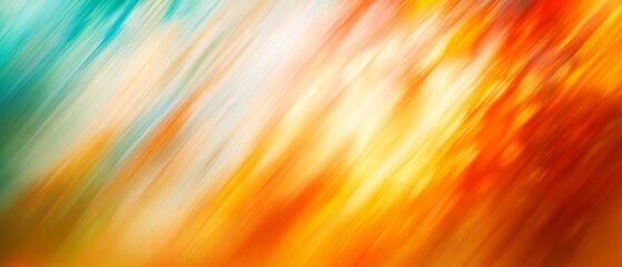 Abstract Diagonal Lines of Orange Teal and Yellow Hues