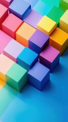 Obraz premium Colorful Geometric Blocks on Vibrant Background for Design Projects