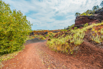 Volcano of Romania. The Racos volcano is the oldest volcano in the region transylvania. Vulcanul Racos