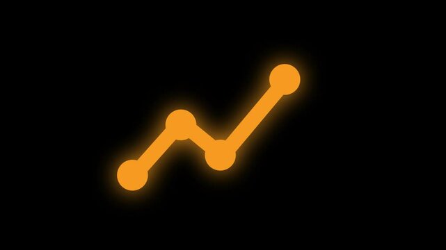 Brown color glow simple business graph animation black background