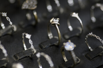Close-Up of a Silver Solitaire Ring with Diamond